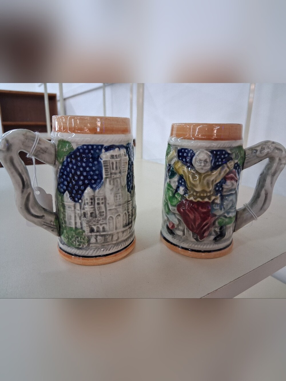 Hand-Painted Ceramic Mini Stein Set in Multicolor